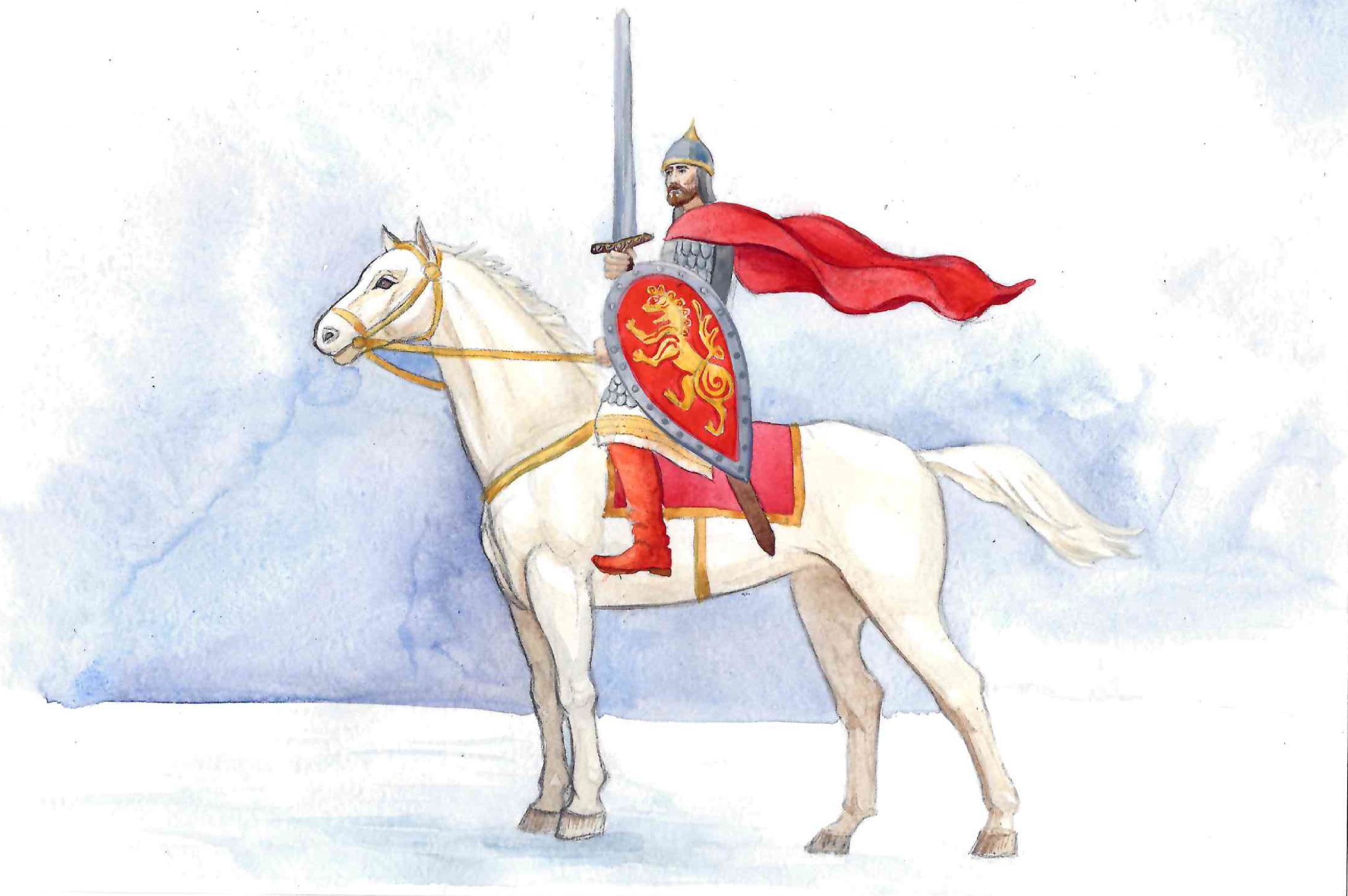 Рисунок Александра Невского на коне